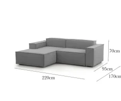 Divani Angolari|Divani Fissi Con Penisola > Dmora Sofa 2 posti 220x170x70h cm - Alhoa Grigio