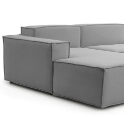 Divani Angolari|Divani Fissi Con Penisola > Dmora Sofa 2 posti 220x170x70h cm - Alhoa Grigio