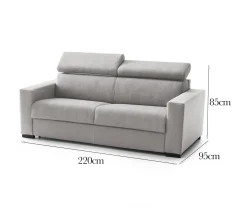 Salotto|Divani Fissi 3 Posti > Dmora Sofa 3 posti 180x95x85h cm - Vigolana Grigio