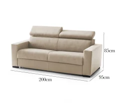 Salotto|Divani Fissi 3 Posti > Dmora Sofa sfoderabile 200x95x85h cm - Vigolana Beige