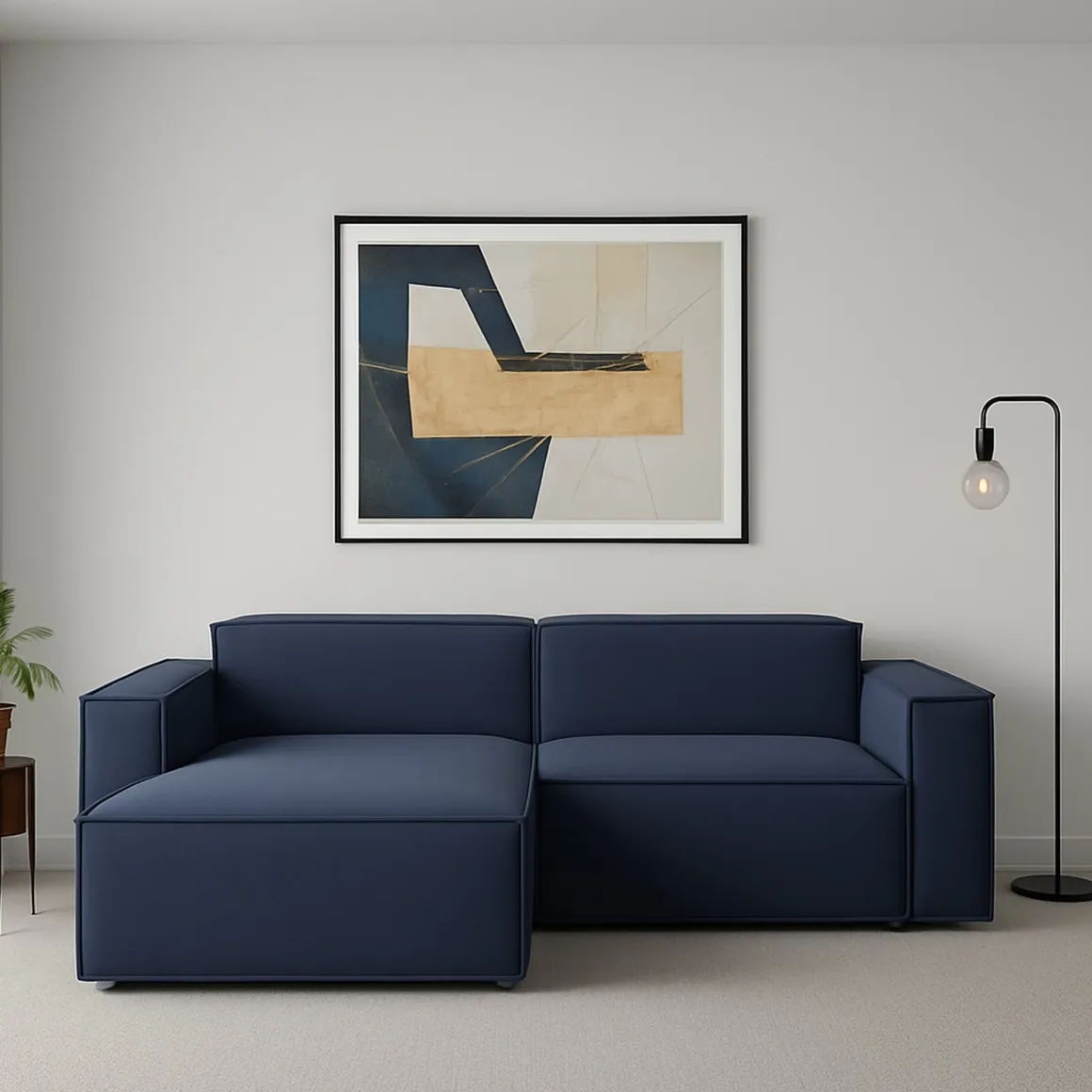 Sofa sfoderabile blu 220x170x70h cm - Alhoa