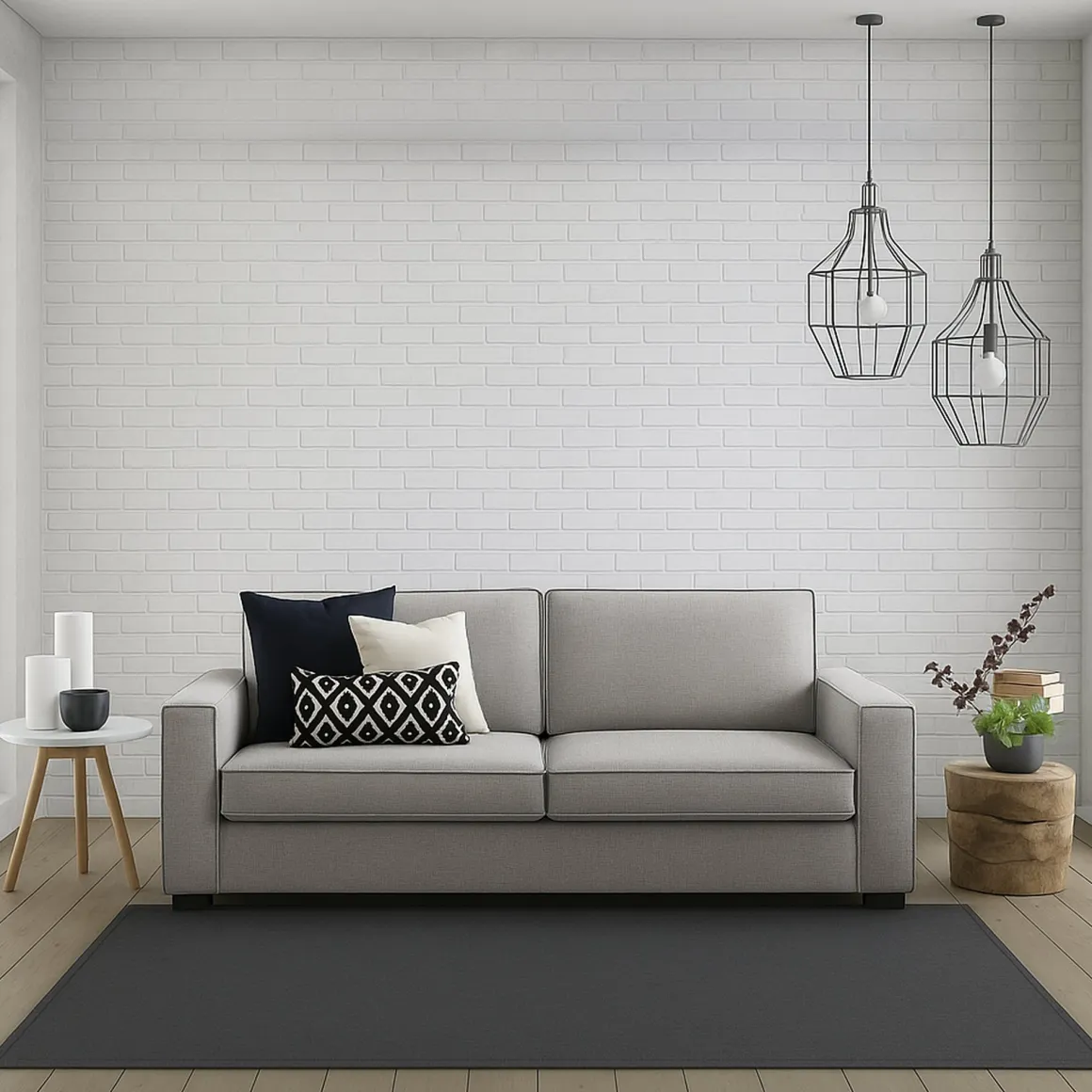 Sofa sfoderabile grigio 220x95x90h cm - Diopside