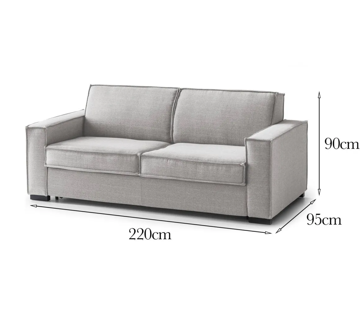 Sofa sfoderabile grigio 220x95x90h cm - Diopside