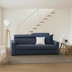 Sofà con braccioli blu 200x95x85h cm - Schiavo