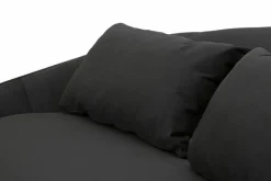 Divani Fissi 3 Posti > Dmora Sofà in legno e metallo rivestito in tessuto nero e oro 185x84x68h cm - Verte Oro, Nero