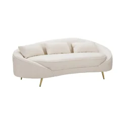 Sofà moderno crema e oro 185x84x68h cm - Verte