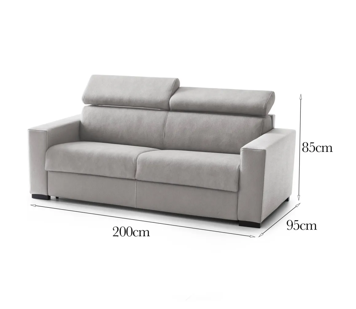 Sofà sfoderabile grigio 160x95x85h cm - Aggius