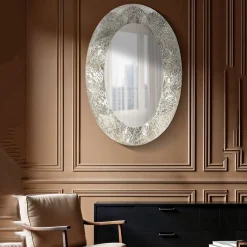 Specchi > Dmora Specchio Argento Trasparente Cornice Effetto Materico Forma Rettangolare 61x160h cm, Tipologia a Parete - Dadava Trasparente, Argento