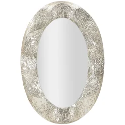 Specchi > Dmora Specchio Argento Trasparente Cornice Effetto Materico Forma Rettangolare 61x160h cm, Tipologia a Parete - Dadava Trasparente, Argento