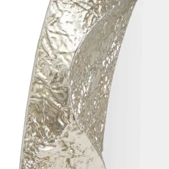 Specchio Argento Trasparente Cornice Effetto Materico Forma Ovale 88x128h cm, Tipologia a Parete - Daga