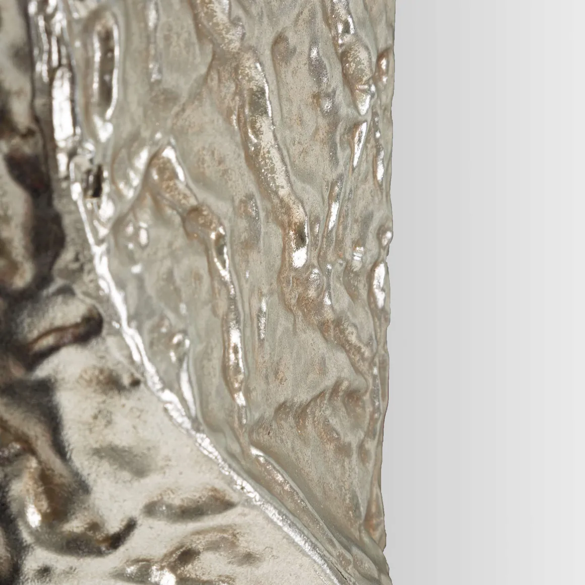 Specchio Argento Trasparente Cornice Effetto Materico Forma Rettangolare 70x161h cm, Tipologia a Parete - Dagalito