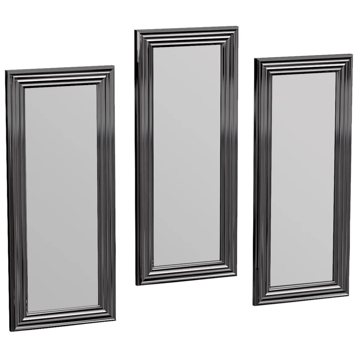 Specchi > Dmora Specchio Argento Trasparente Modulabile set da 3 40x40h cm, Forma Rettangolare - Ortona Trasparente, Argento