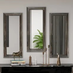 Specchi > Dmora Specchio Argento Trasparente Modulabile set da 3 40x40h cm, Forma Rettangolare - Ortona Trasparente, Argento
