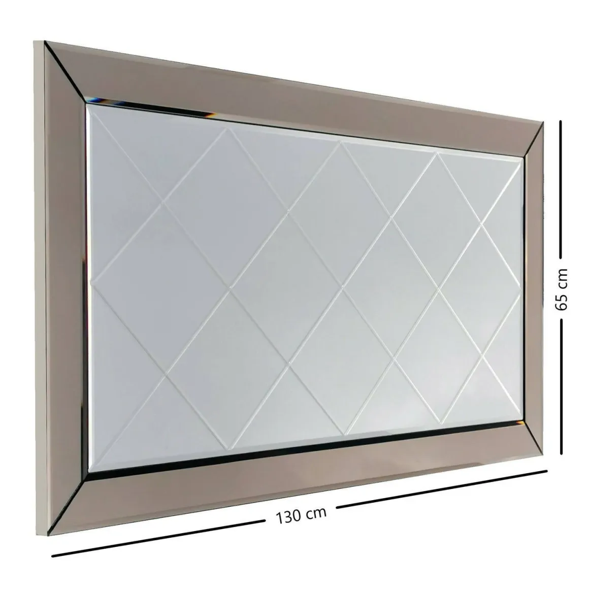 Specchio a scacchi argento 130x62h cm - Pagani