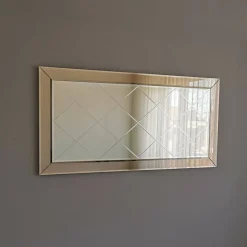 Specchio a scacchi argento 130x62h cm - Pagani