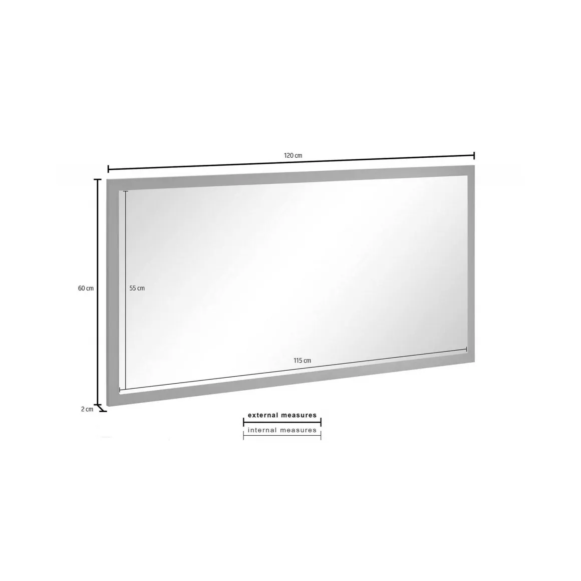 Specchio bagno bianco lucido 120x60h cm - Adelchi
