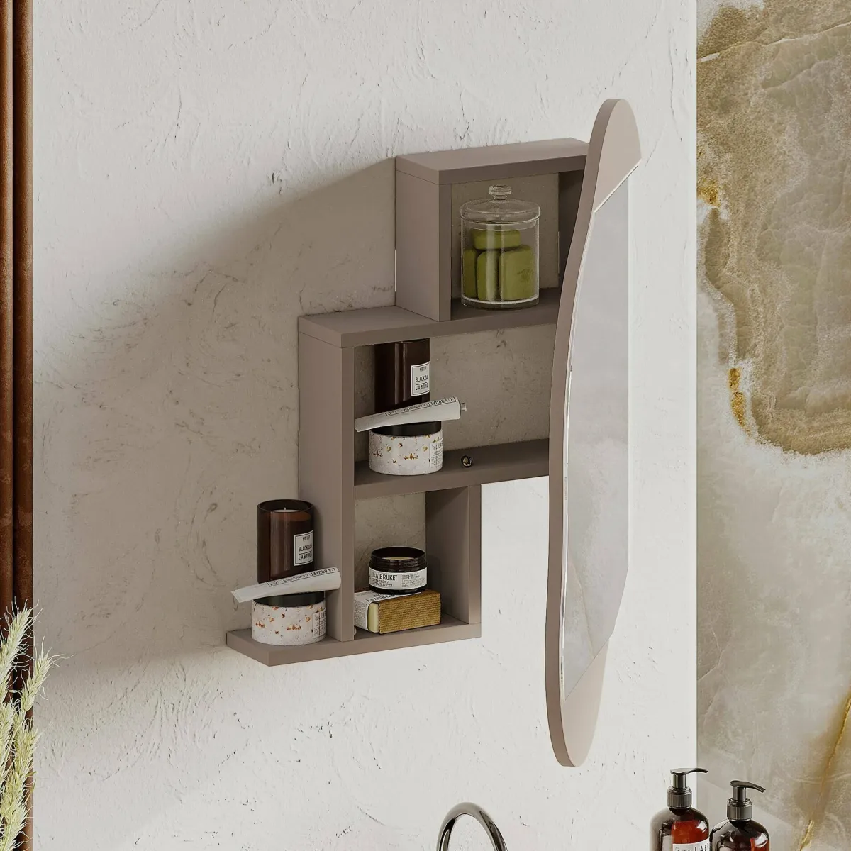 Specchi > Dmora Specchio 60x75h cm - Asterisco Beige