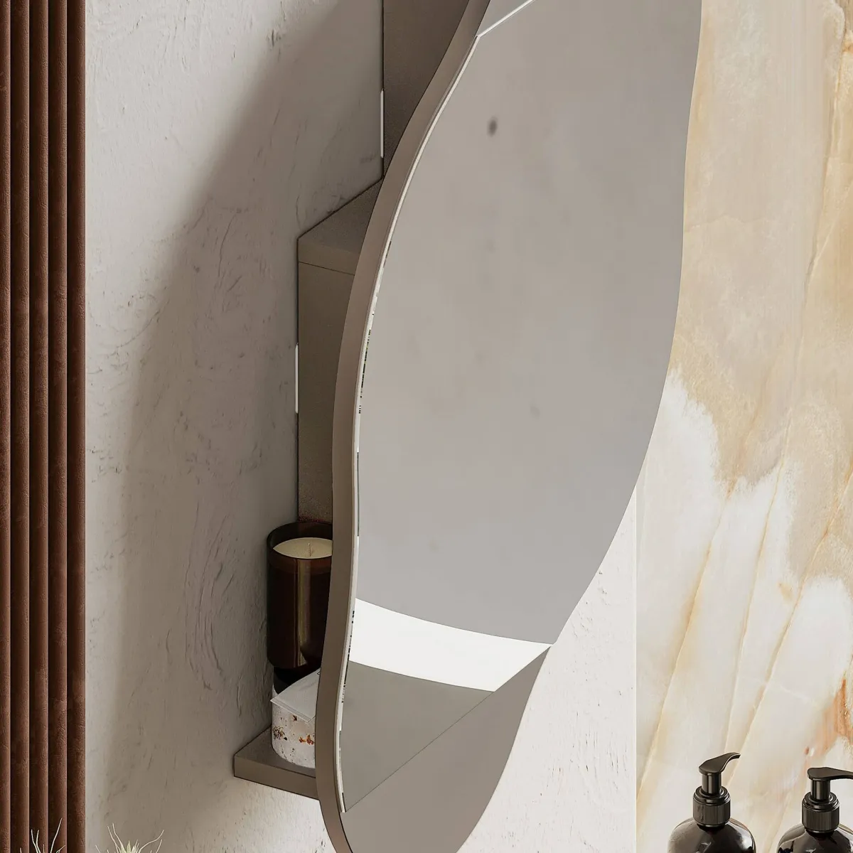 Specchi > Dmora Specchio 60x75h cm - Asterisco Beige