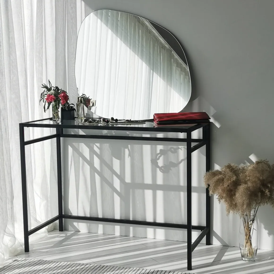 Specchio Bianco Forma Irregolare Tipologia a Muro 75x58h cm, - Moscufo