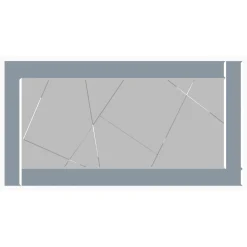 Specchi > Dmora Specchio Bianco Fume Trasparente Dettagli Geometrici Forma Rettangolare 120x60h cm, Colore Struttura Trasparente - Ovaro Trasparente, Bianco Fume