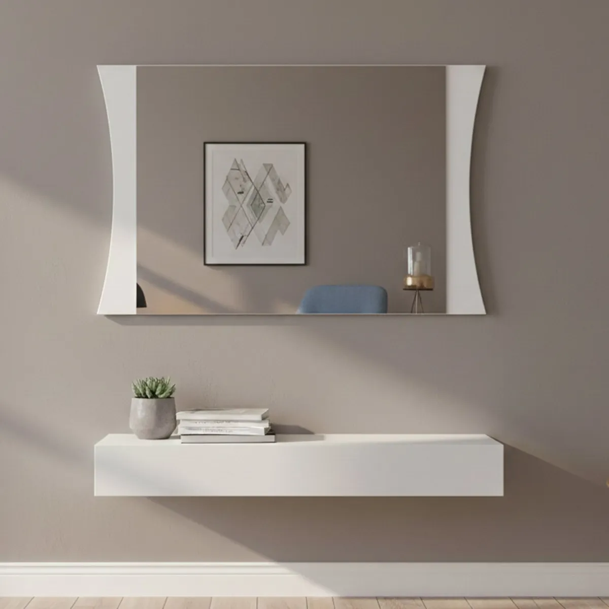Specchi > Dmora Specchio 110x60h cm - Frida Bianco Lucido