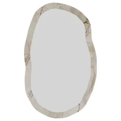 Specchi > Dmora Specchio Bianco Marmo Trasparente Forma Ovale Tipologia a Parete 52x86h cm, Colore Struttura Trasparente - Tromello Trasparente, Bianco Marmo