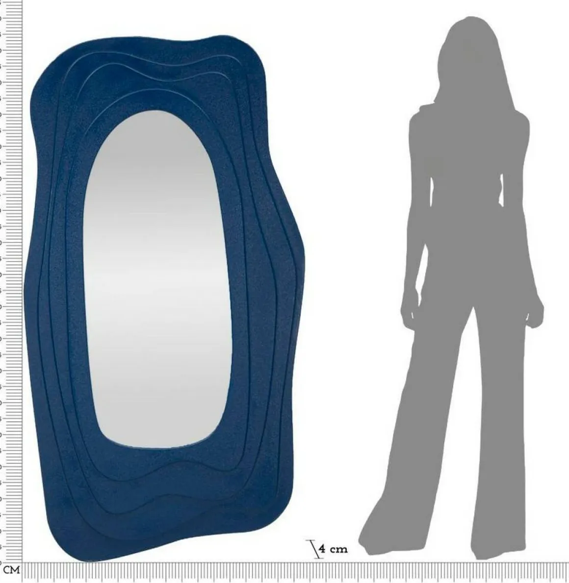 Specchio blu 90x165h cm - Pregola