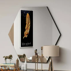 Specchio esagonale nero 70x60h cm - Kongrey