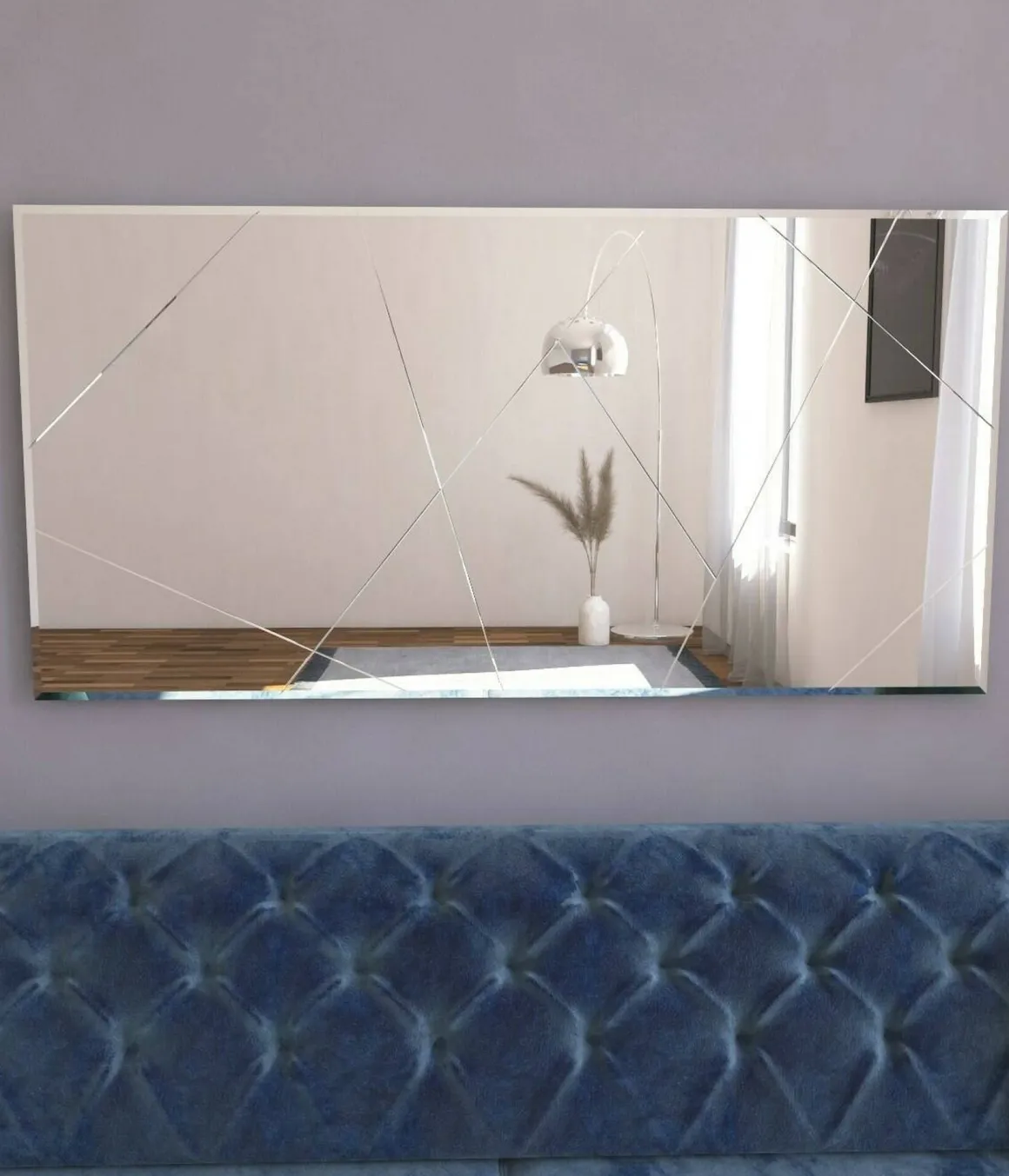 Specchio grande bianco 120x60h cm - Corallo