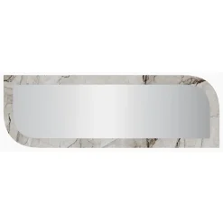 Specchi > Dmora Specchio Grigio Marmo Trasparente Forma Rettangolare Tipologia a Parete 120x40h cm, Colore Struttura Trasparente - Grana Trasparente, Grigio Marmo