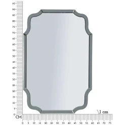 Specchio Grigio Trasparente Cornice Sagomata Forma Rettangolare 60x90h cm, Tipologia a Parete - Jajce
