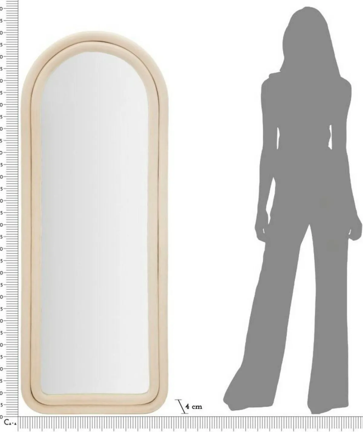 Specchi > Dmora Specchio ingresso crema 60x160h cm - Segal Bianco Crema