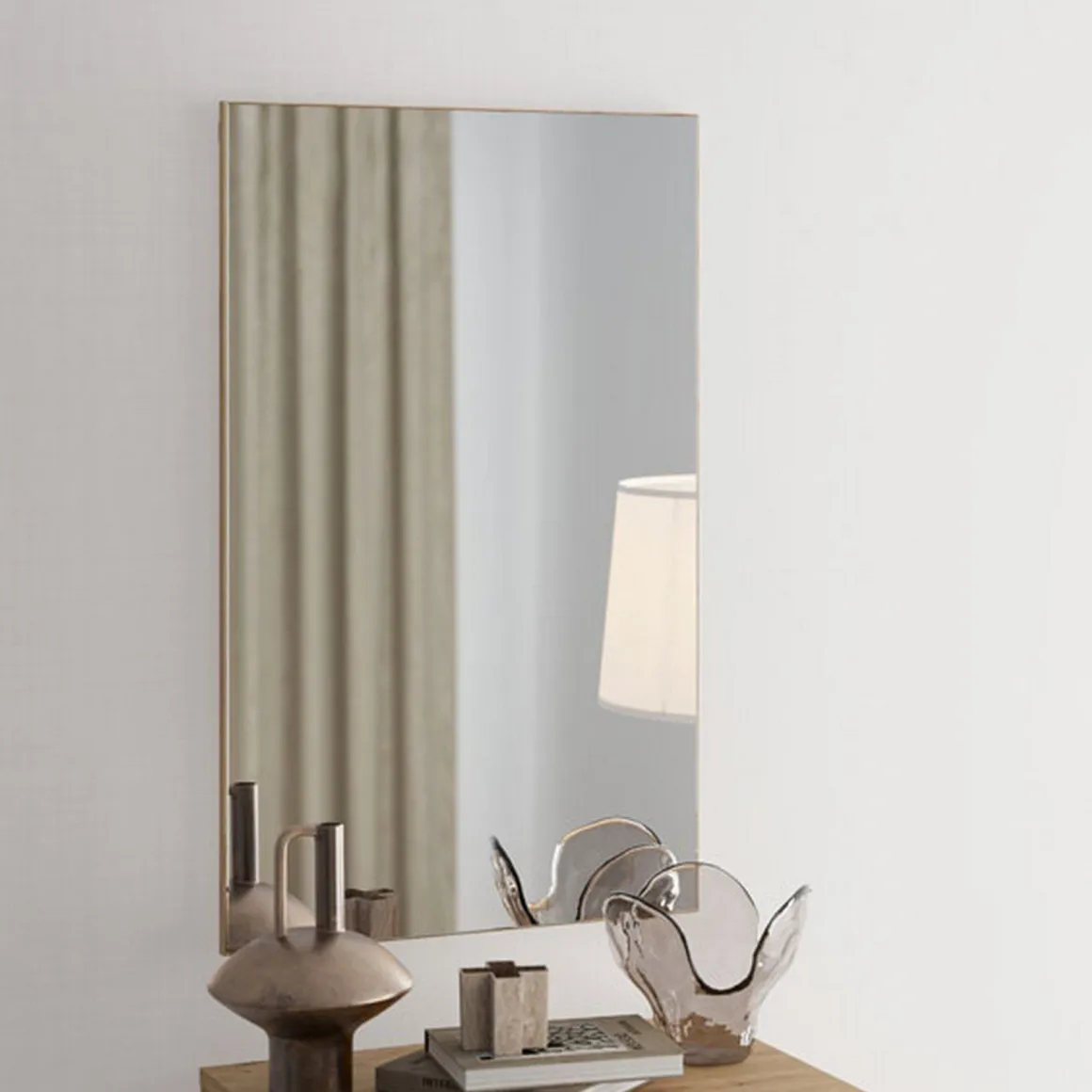 Specchio Marrone kit Fissaggio a Muro Incluso Forma Rettangolare 51x83h cm - Cogne