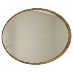 Specchi > Dmora Specchio Marrone Noce Trasparente Forma Ovale Tipologia a Parete 88x62h cm, Colore Struttura Trasparente - Brunico Trasparente, Marrone Noce