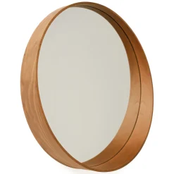 Specchi > Dmora Specchio Marrone Noce Trasparente Forma Rotondo Tipologia a Parete 80x80h cm, Colore Struttura Trasparente - Frentani Trasparente, Marrone Noce