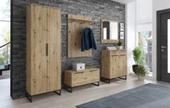 Specchi > Dmora Specchio Forma Rettangolare Tipologia da Appendere 78x76h cm, Materiale Struttura in Vetro - Cherasco Marrone Rovere Nodi
