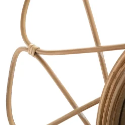 Specchio Marrone Trasparente Finiture in Rattan Forma Rotondo 66x66h cm, Tipologia a Parete - Bavasi