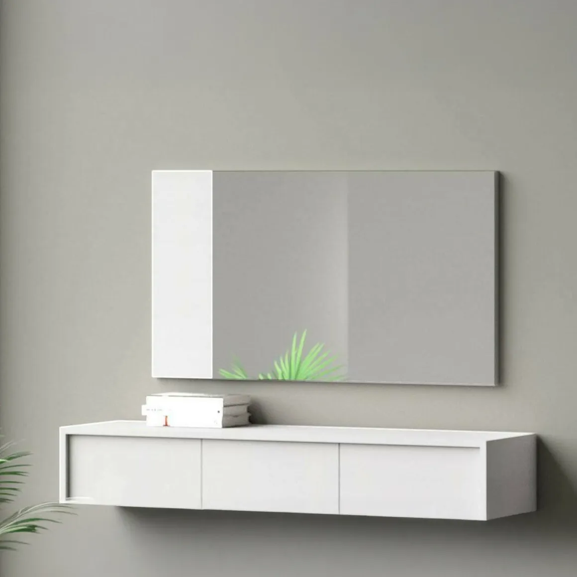 Specchio minimal bianco 110x60h cm - Atri