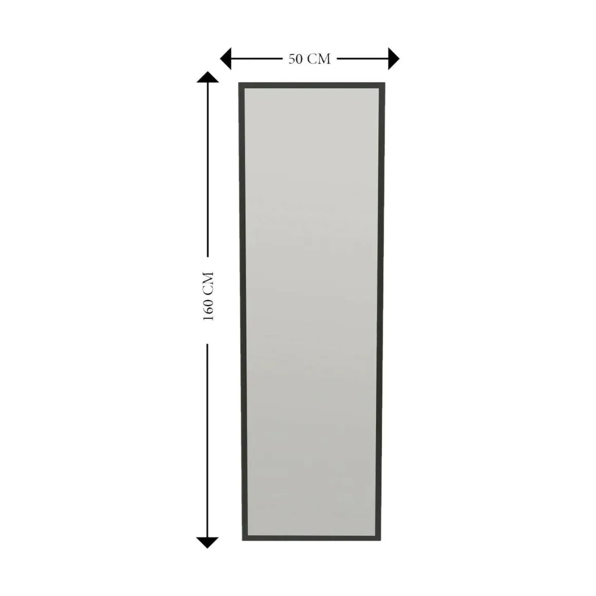 Specchio nero con cavalletto rettangolare 50x160h cm - Dragone