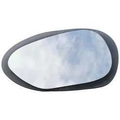 Specchio Nero Fume Trasparente Forma Ovale Tipologia a Parete 55x75h cm, Colore Struttura Trasparente - Curti