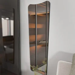 Specchio Nero Trasparente Forma Rettangolare Tipologia a Parete 55x150h cm, Colore Struttura Trasparente - Cerano