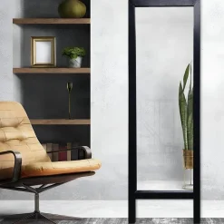 Specchio Nero Trasparente Forma Rettangolare Tipologia a Terra 45x145h cm, Colore Struttura Trasparente - Crea