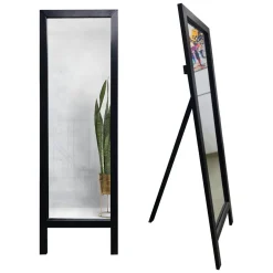 Specchio Nero Trasparente Forma Rettangolare Tipologia a Terra 45x145h cm, Colore Struttura Trasparente - Crea