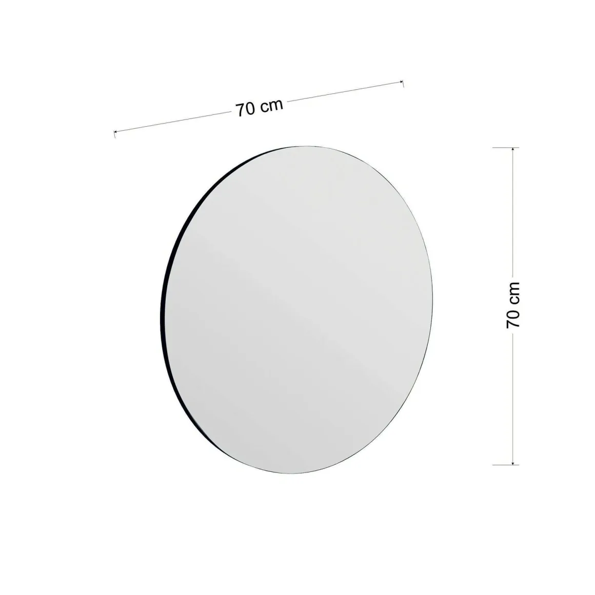 Specchio nero 70x70h cm - Bairo