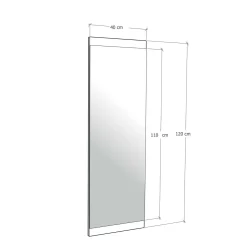 Specchio nero 120x40h cm - Fidenza