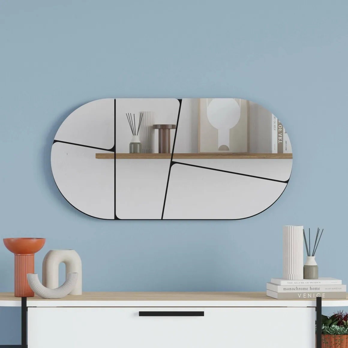Specchio nero 80x40h cm - Stezzano