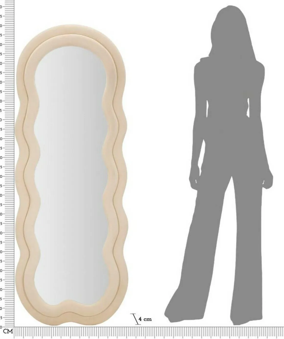 Specchio nuvola crema 60x160h cm - Marylin