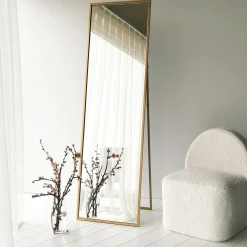 Specchio oro con cavalletto nero 50x170h cm - Ronzone
