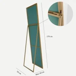 Specchio oro con cavalletto nero 50x170h cm - Ronzone