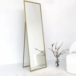 Specchio oro con cavalletto nero 50x170h cm - Ronzone